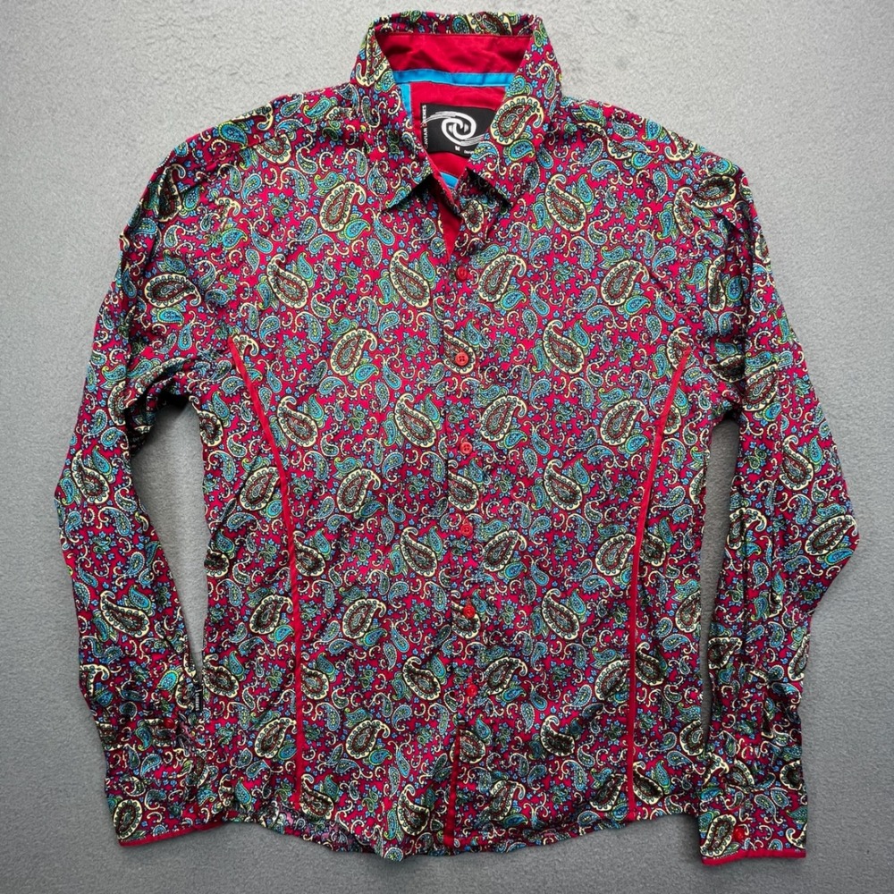 Caviar‎ Dremes Mens Paisley Long Sleeve Button Up Shirt M Designed in USA
